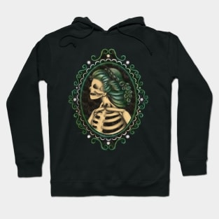 Green Skeleton Girl in Frame Cameo Hoodie